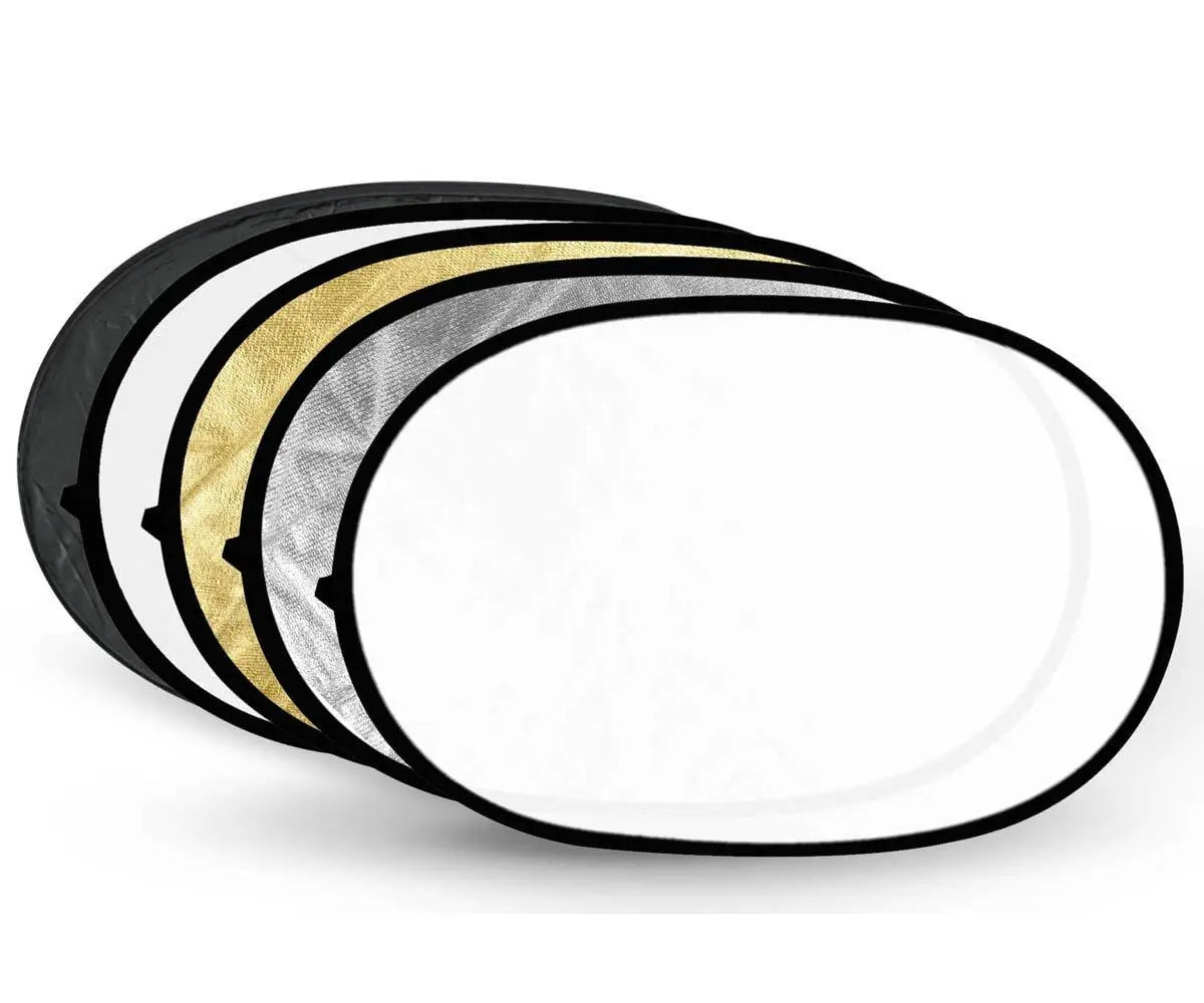 Collapsible Five In One Photography Studio Photo Camera Lighting Reflector Disc or Oval Atlas
