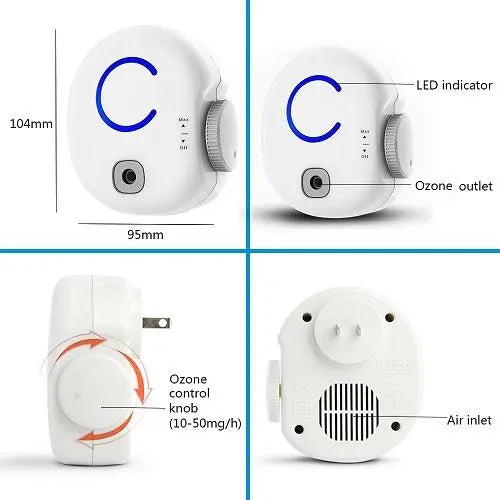 Portable Plug in Home Air Purifier Odor Eliminator Ozone Generator Atlas
