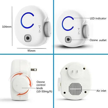 Portable Plug in Home Air Purifier Odor Eliminator Ozone Generator Atlas