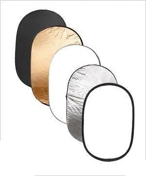 Collapsible Five In One Photography Studio Photo Camera Lighting Reflector Disc or Oval Atlas