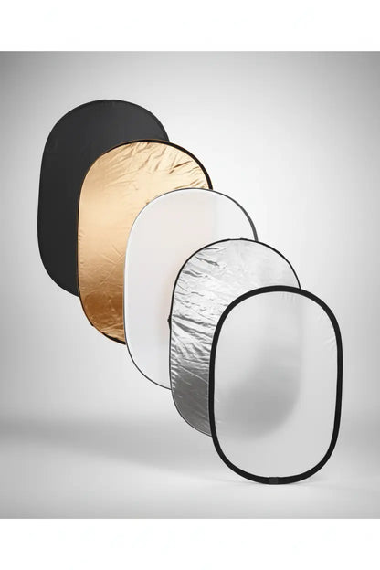 Collapsible Five In One Photography Studio Photo Camera Lighting Reflector Disc or Oval Atlas